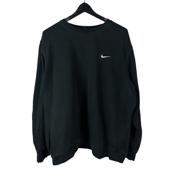 nike mini swoosh longline sweatshirt in black